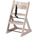 北欧調 グローアップチェア/ベビーチェア 【ホワイト】 幅45cm 股ベルト付き 〔ベビー用品 子供用家具〕