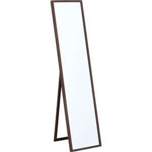 ウォール&スタンドミラー/全身姿見鏡 【幅35cm ブラウン】 収納式スタンド 壁掛け可 飛散防止加工 商品写真