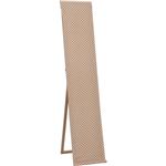 カバー付き スタンドミラー/全身姿見鏡 【ベージュドット】 幅30cm 飛散防止加工