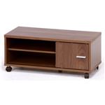モダン調 テレビ台/テレビボード 【ミディアムブラウン】 幅79cm 20型〜32型対応 収納棚 スライド式扉 キャスター付き