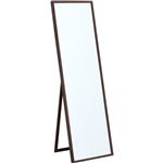 モダン調 ワイドスタンドミラー/全身姿見鏡 【ブラウン 幅45cm×奥行42cm】 飛散防止加工