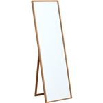 モダン調 ワイドスタンドミラー/全身姿見鏡 【ミディアムブラウン 幅45cm×奥行42cm】 飛散防止加工