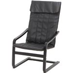 モダン調 リラックスチェア/パーソナルチェア 【ブラック】 幅59cm 肘掛け付き 『スリム』