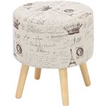 モダン調 ファブリックスツール/オットマン 【ラウンド型 エッフェル】 幅35cm 木製脚付き