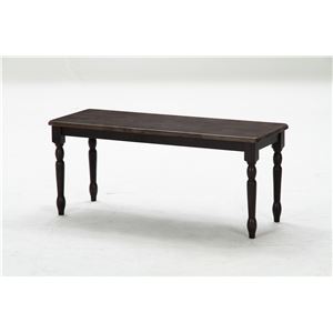 アンティーク調 ベンチ/ダイニングベンチ 【ブラック×ダークブラウン】 幅95cm 木製 『マキアート』