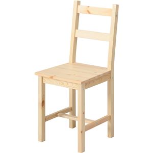 【椅子のみ】 パイン材チェア/ダイニングチェア 【2脚セット】 幅38cm ナチュラル 木製 テーブル無し 『ディアス』 商品画像