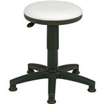 ガス昇降式 丸椅子/スツール 【ホワイト】 幅51cm キャスター アジャスター付き 〔オフィス 勉強部屋〕