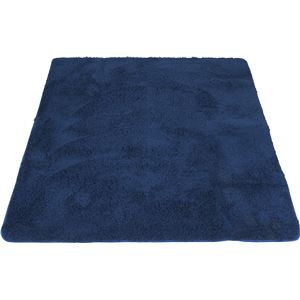 シャギーラグ(絨毯/ラグマット) ネイビー 【185cm×185cm】 正方形 『クローム』