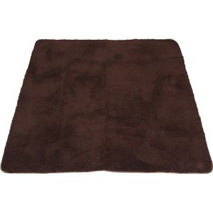 シャギーラグ(絨毯/ラグマット) ダークブラウン 【185cm×185cm】 正方形 『クローム』