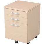 モダン調 インキャビネット/サイドチェスト 【ナチュラル】 幅40cm 引き出し3杯 キャスター付き 〔オフィス 書斎〕