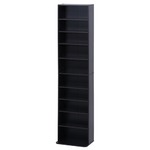 CD・DVD(収納ラック/本棚) 10段 【ブラウン】 幅42cm 奥行190〜280cm 転倒防止機能付き 〔什器 書斎 オフィス〕