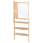 北欧風 ミラーラック/ドレッサー 【幅65cm】 ナチュラル フック付き 『Natural Signature』