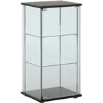 ガラス製 コレクションケース/ショーケース 【3段】 ブラウン 幅42.5cm 硝子製棚板2枚 脚付き 〔什器 店舗〕