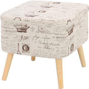 モダン調 ファブリックスツール/オットマン 【スクエア型 エッフェル】 幅40cm 木製脚付き