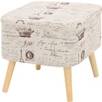 モダン調 ファブリックスツール/オットマン 【スクエア型 エッフェル】 幅40cm 木製脚付き