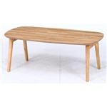 フローリング風突板 センターテーブル/ローテーブル 【ナチュラル】 幅90cm 折りたたみ 木製脚付き