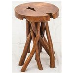 チークスツール/足置き 【OCTRA】 幅32cm 木製 ブラウン 〔ディスプレイ家具 什器〕