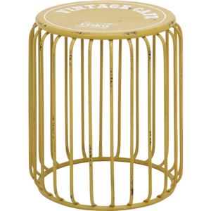 レトロ調 スツール/オットマン 【VINTAGE ビンテージ柄】 幅33cm スチール製