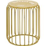 レトロ調 スツール/オットマン 【VINTAGE ビンテージ柄】 幅33cm スチール製