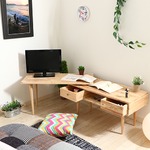 北欧風 テレビボード/テレビ台 【幅90cm 26型〜40型対応 ナチュラル】 引き出し付き スライド式天板 『Natural Signature』