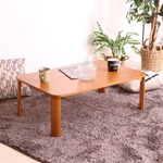 和モダン風 折りたたみローテーブル/センターテーブル 【ナチュラル 幅90cm】 傷付防止材付き