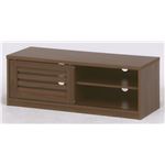 シンプルテイスト テレビ台/テレビボード 【ミディアムブラウン】 幅100cm 26型〜42型対応 収納棚 スライド式扉付き