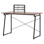 木目調 ワークデスク/学習机 単品 【ブックスタンド付き ブラウン】 幅120cm スチームフレーム 『SMART』