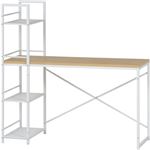 ワークデスク/パソコンデスク 【メープル 幅120.5cm×奥行49cm】 収納ラック4段付き スチールフレーム 『ルール』