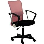 メッシュバックチェアー/オフィスチェア 【肘付き ピンク】 高さ調節可 キャスター付き 『ハンター』