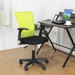 モダン調 アームアップチェア/オフィスチェア 【グリーン】 幅55cm ハイバック 肘掛け キャスター付き 『ハンター』