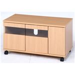 テレビ台/テレビボード 【ナチュラル】 幅80cm 24型〜37型対応 収納棚 扉付き収納 キャスター付き 『クロノス』