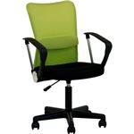 メッシュバックチェアー/オフィスチェア 【肘付き グリーン】 高さ調節可 キャスター付き 『ハンター』