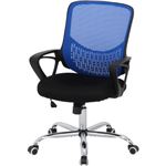 メッシュバックチェアー/オフィスチェア 【ブルー】 肘付き 背もたれ収納・キャスター付き 『KL88』
