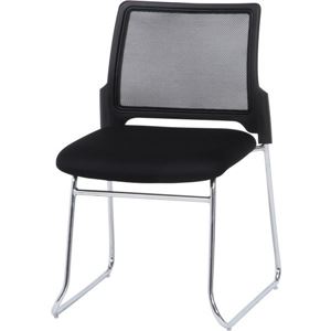 メッシュ ミーティングチェア/会議椅子 【ブラック】 幅46cm スチールフレーム 商品画像