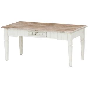 センターテーブル/ローテーブル 【ホワイトウォッシュ】 幅90cm 木製 引き出し1杯付き 『ミーティ 40』 商品画像