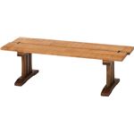 木目調 ダイニングベンチ/ベンチ 【幅115cm】 木製 『楔』 〔什器 カフェ〕