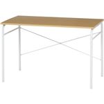 木目調 ワークデスク/学習机 【メープル 幅110cm×奥行60cm×高さ73cm】 スチールフレーム 『プレーン』