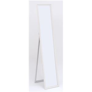 デザイン家具風 スタンドミラー/全身姿見鏡 【ホワイト】 幅30cm 『ロープ』 商品画像