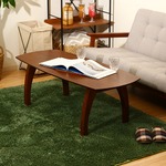 北欧風 折れ脚リビングテーブル/ローテーブル 【ダークブラウン】 幅120cm 折りたたみ 木製 『ノルン』