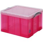 多目的 コンテナボックス/収納ボックス 【V.ピンク】 42L 幅44cm 蓋付き イギリス製 『R.U.BOX』 〔押し入れ 倉庫 トランク〕