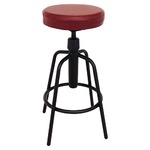 レトロ調 カウンターチェア/バースツール 【ブラウン】 幅42.5cm スピンドル昇降式 スチールフレーム