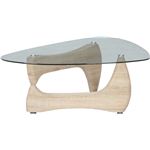 ガラス製センターテーブル/ローテーブル 【ホワイトオーク】 幅100cm 強化ガラス製天板 『ルーク』