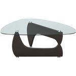 ガラス製センターテーブル/ローテーブル 【ウォルナット】 幅100cm 強化ガラス製天板 『ルーク』