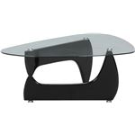 ガラス製センターテーブル/ローテーブル 【ブラック】 幅100cm 強化ガラス製天板 『ルーク』