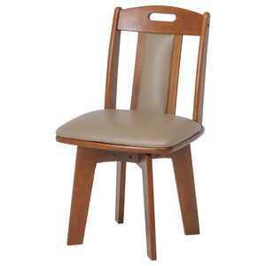 回転式ダイニングチェア/食卓椅子 【ブラウン】 幅44cm 木製フレーム 商品画像