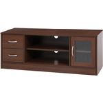 ローボード/テレビ台 ワイドタイプ 【ブラウン】 幅119cm 32型〜46型対応 引き出し2杯 収納棚 扉付き収納付き 『プレモ』