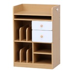 マルチラック (収納棚/本棚) ナチュラル×ホワイト 【幅60.5cm】 引き出し2杯 鞄用フック付き 『NORM』