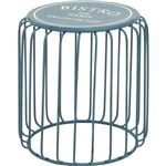 レトロ調 スツール/オットマン 【BISTRO ビストロ柄】 幅40cm スチール製