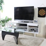 テレビボード/テレビ台 【ホワイト 幅150cm】 42型〜65型対応 収納棚 扉付き収納 雑誌ディスプレイ付き 『アルト』