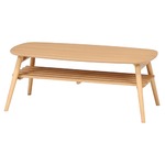 北欧風 折れ脚リビングテーブル/ローテーブル 【ナチュラル】 幅100cm 棚板付き 折りたたみ 木製 『ノルン』